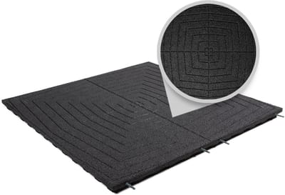 Rubbermagazijn - Rubberen tegels - Zwart design - Per 1 m² - Dikte 4,8cm - 100x100cm - Speelplaatstegel