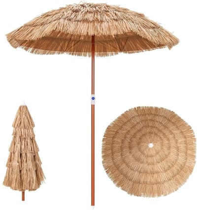 HomeGoodies - Parasol - Balkon parasol - Strandparasol - Hawaïaanse strandparasol - Verstelbaar met kantelfunctie - Met draagtas