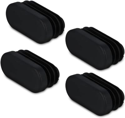 4 Stuks Ovale Buisdoppen Zwart voor Ovalen Buis 35 x 15 mm