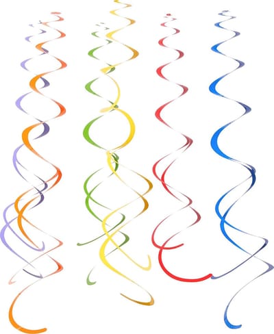 Amscan - Swirls Regenboog (12 stuks)