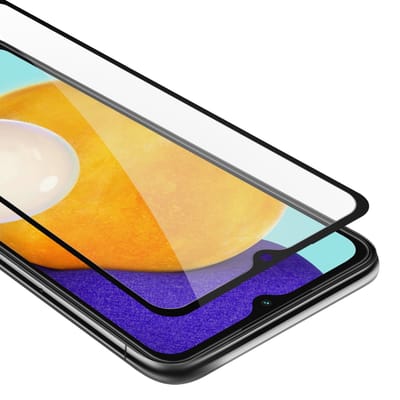 Cadorabo Screenprotector geschikt voor Samsung Galaxy A13 5G Volledig scherm pantserfolie Beschermfolie in TRANSPARANT met ZWART - Gehard (Tempered) display beschermglas in 9H hardheid met 3D Touch