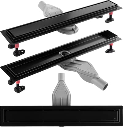 Rea Neox Superflow - Lineaire afvoer - douchegoot - Zwart - 60 cm