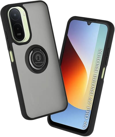 Hoesje geschikt voor Xiaomi Redmi A7 Pro - Techsuit Glinth Back Cover met ring en magneet - Zwart