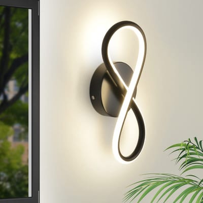 NETTLIFE Wandlamp LED - Zwart -3000K Warm wit Licht - Modern Trappenhuislamp - 7W - Binnen Wandverlichting - Corridor Koel Design - voor Slaapkamer | Woonkamer | Hal | Keuken