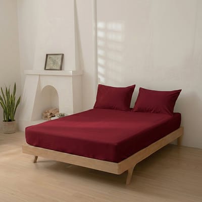 Senzatione katoen Hoeslaken Bordeaux - 140x200+30