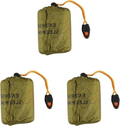 Nood Slaapzak - Bivy Sack - Outdoor Survival - 90% Warmtebehoud - 3 Stuks - Groen