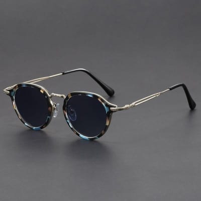 Steampunk Durable Métal Métal Circulaire Lunettes de Soleil Lunettes Pour Hommes Homme Dames Luxe Style Designer Style Classique Populaire Extérieur Conduite Hip Hop as the photo black