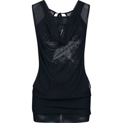 R.E.D. Rock-Engineered Design zwart nettop met sterrenprint - Dames - S
