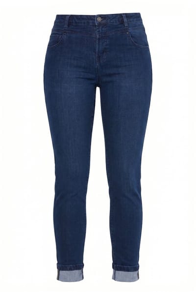 Laurasøn - Dames - Jeans met hoge taille slim - Raw denim - Maat 42