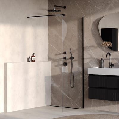 Brauer Oblivion - Inloopdouche - Helder Glas - 70 x 200 cm - incl. Glascoating - Mat Zwart