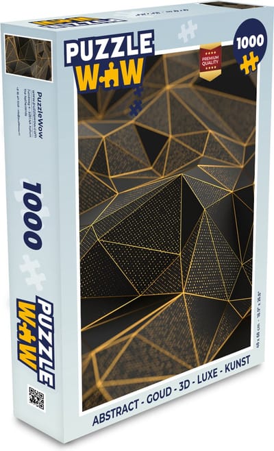 Puzzel Abstract - Goud - 3D - Luxe - Kunst - Legpuzzel - Puzzel 1000 stukjes volwassenen