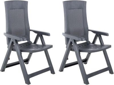 Tuinstoelen Set - Verstelbare Stoelen - Buiten Ontspannen - Verstelbare Rugleuning - 2 stuks - Antraciet