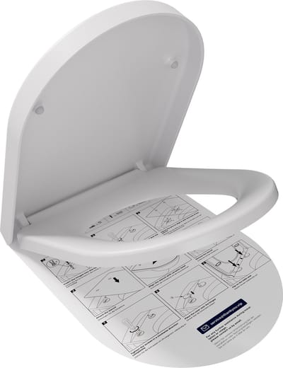CECIPA Max WC bril - D-vorm - Toiletbril - Toiletzitting - Antibacterieel wit Duroplast -Toiletbril Softclose - Easy Clean functie - Belastbaar tot 150 kg - Wit