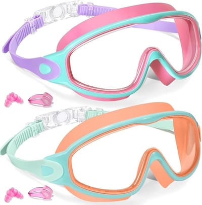 2 Pack Kinder Zwembrillen - UV Bescherming, Anti-Fog, Waterproof, Geschikt voor 3-15 Jaar