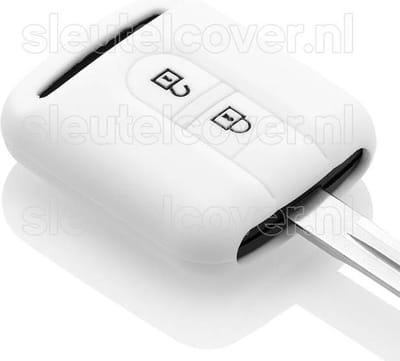Autosleutel Hoesje geschikt voor Nissan - SleutelCover - Silicone Autosleutel Cover - Sleutelhoesje Wit