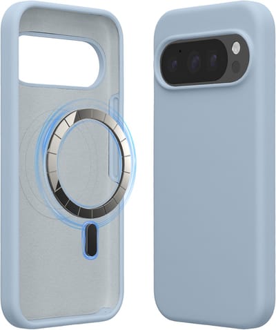 kwmobile telefoonhoesje geschikt voor Google Pixel 10 / Pixel 10 Pro - Hoesje met magneet compatibel met MagSafe - Smartphone case in mat lichtblauw