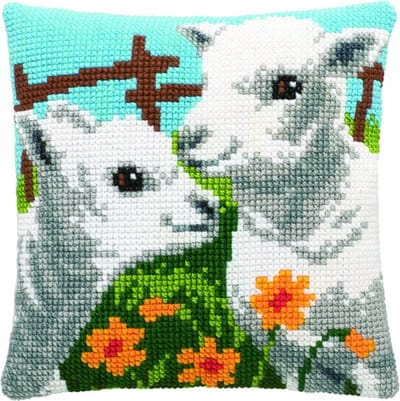 Pako borduurpakket kruissteek kussen - lammetjes - geprint stramien - 003.268 - DIY kit