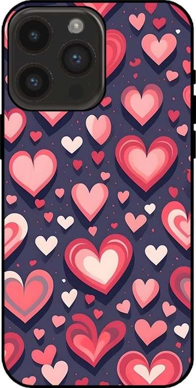 Smartphonica Telefoonhoesje Geschikt voor iPhone 14 Pro Max met Hartjes Opdruk - TPU Backcover Case With Heart Design geschikt voor iPhone 14 Pro Max