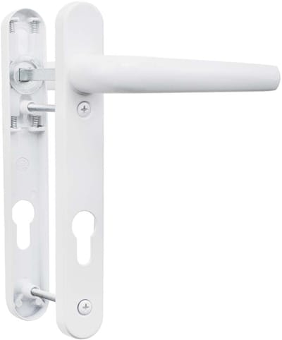 My Ninki ® Witte UPVC Deurgreep met Hoogwaardig Veersysteem voor Diverse Deurtypes, 92 mm Doornmaat, 122 mm Schroefafstand