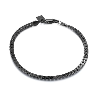 Twice As Nice Armband in edelstaal, zwart 21cm