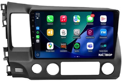 Geschikt voor Honda Civic (2005 t/m 2012) | 4+64GB 8-CORE | 10 inch Android 15.0 CarPlay autoradio | Draadloos CarPlay & Android Auto | Externe microfoon | Bluetooth & WiFi | NAVIBOP NB-4018 | Bouwjaar 2005 t/m 2012