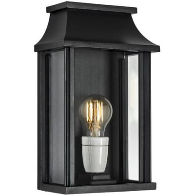 KS Verlichting wandlamp - Goteborg - Plat - Buitenlamp - E27 - Vierkant - Glas - Klassiek - Aluminium - Zwart