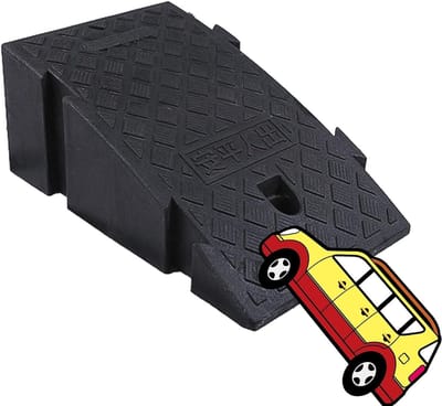 Stoeprand Opritten - Drempelhulp Laadramp - Gemakkelijk Laden - Antislip Textuur - 25x40x16 cm - Zwart