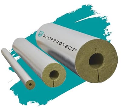 Aluminium Gelamineerde Buisschaal voor Steenwol Isolatie 0,040 W/MK - 64 mm x 30 mm x 1 meter