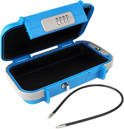 Draagbare Kluis - Veiligheidskoffer Mini - Reizen en Opslag - Waterdicht Combinatieslot - 23 x 14 x 5 cm - Blauw