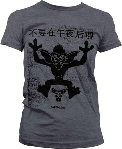 Gremlins Dames Tshirt -S- Chinese Poster Grijs