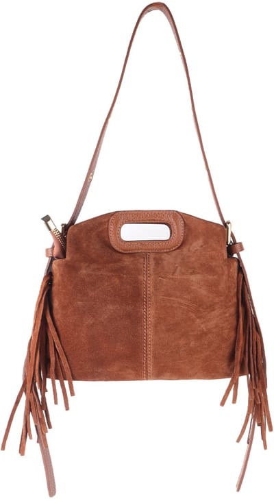 Giuliano Lederen Suede Schoudertas Ziva - Cognac