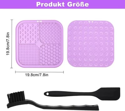 Likmat Antislip - 2 Stuks - Voedingsmat - Trainingsmat - Geschikt voor Honden/Katten - Inclusief Borstel/Schraper