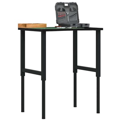 vidaXL - Werkbank - 80x60x(71,5-98) - cm - eikenhout - donkerbruin