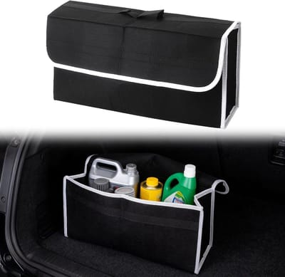 Vouwbare Auto Kofferbak Organizer - Grote Opbergzak van Vilt met Bevestiging, Antislip en Flipdeksel voor Efficiënte Auto-opslag en Ruimtebesparing