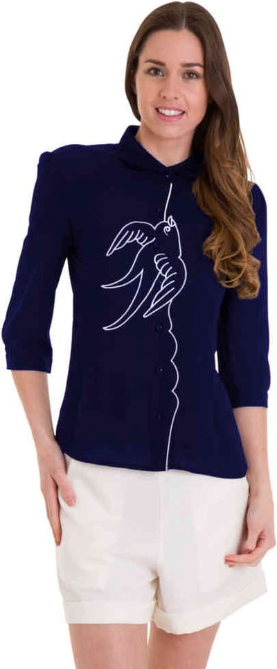 Dancing Days - FREE AS A BIRD Blouse - 2XL - Blauw