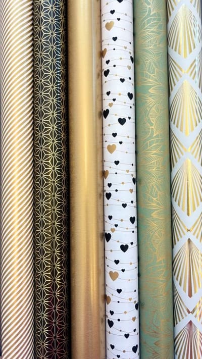 Cadeaupapier Cadeaupapier Goud 6 Luxe Rollen Feest Inpakken Verpakken – Inpakpapier- Breedte 70 cm - 1,5m lang