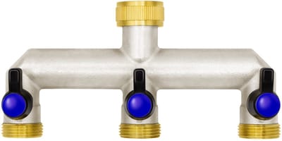 3-weg waterverdeler 16591, 3/4 inch, messing, 3 kogelkranen