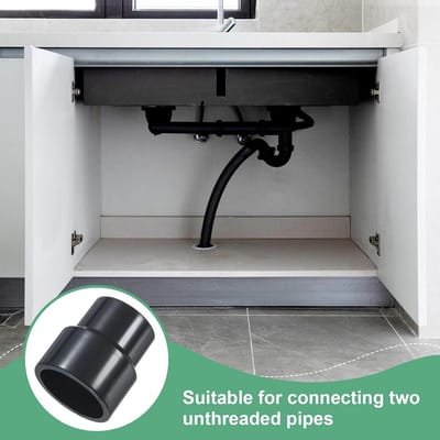 4-Delige UPVC Reductiekoppeling DN40x32 PVC Rechte Verloopstuk voor Waterleidingen Grijs