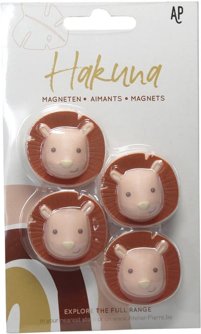 Atelier Pierre Hakuna Leeuw Magneetjes Magnolia 4 Stuks