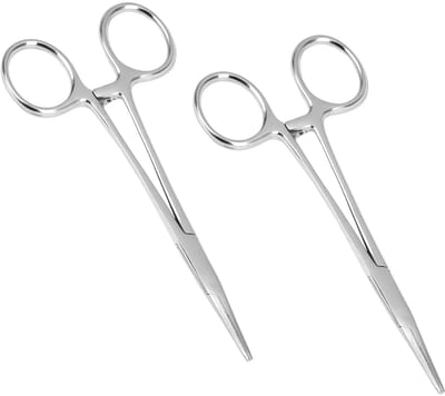 Dailygoods- Klemtang set van 2 - Zelfborgende Klemmen - Roestvrij Staal - Multifunctioneel - Voor Dierenverzorging - Precisietaken - 12,5 cm - Klem