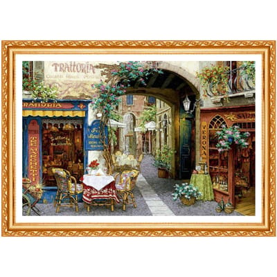 5d diamant broderie ville paysage bricolage complet rond diamant peinture point de croix diamant Kits 20X30CM black