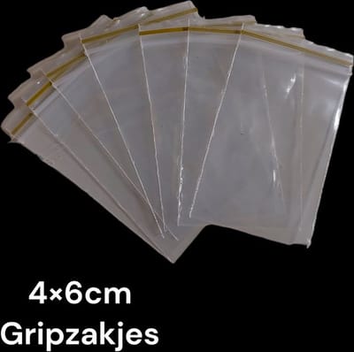 Gripzakjes 40x60 mm / 500 stuks / 0,06 mm dik / Verpakking zipper zakjes