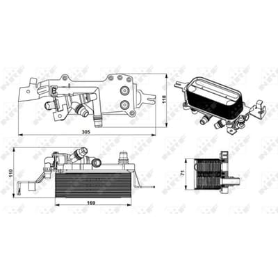 Olie radiator, automatische versnellingsbak NRF 31749