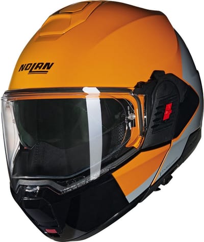 Nolan N120-1 Grafo 350 Oranje Grijs Zwart Glossy Systeemhelm - Maat M - Helm