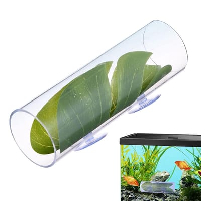 Fish Tunnel Cave, Aquarium Decor Tunnel, Swim Tube Acrylic Shelter, Betta Fish Accessories, Leaf Pad for Spawning Breeding Resting, 3.07x1.57 Inches, Tank