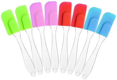 BRENZOOS- Taartspatel Mini - Dubbelzijdig Gebogen Ontwerp - Hittebestendig - Bakspatel Siliconen - Bakaccessoires - Kunststof Handvat