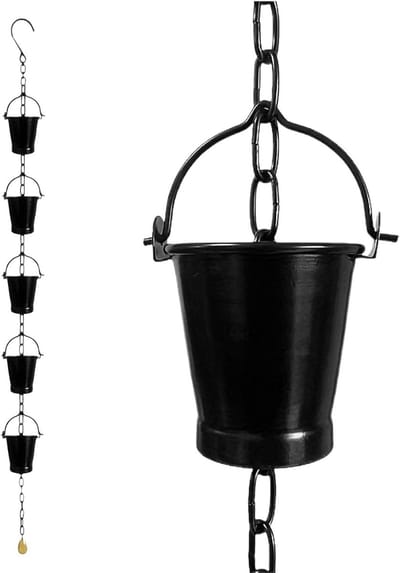 Regenketting Tuin - Decoratieve Waterafvoer - Esthetische Watergeleiding - Duurzaam Smeedmetaal - 25 cm - Zwart