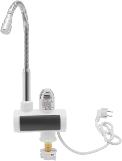 Elektrische waterkraan - Snelle boiler kraan - Direct warm water - Real-time temperatuurweergave - 236H cm - wit