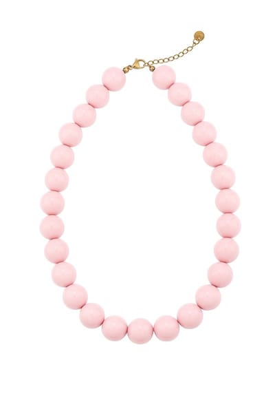 Kralenketting met roze grote kralen | Statement ketting | Roestvrijstaal | Verkleurt niet | Dames sieraden | Cadeau | Sint | Kerst | Valentijn