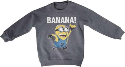 Minions Sweater/trui kids -Kids tm 4 jaar- Banana! Grijs